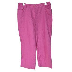 Linen Capri Pants Women’s 10 Pink